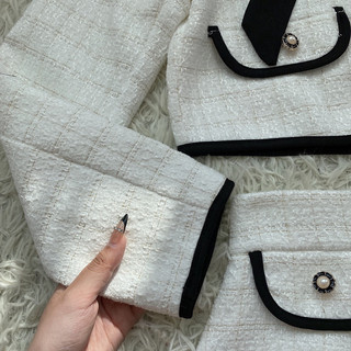 Set dạ viền phối nơ 271
