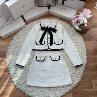 Set dạ viền phối nơ 271