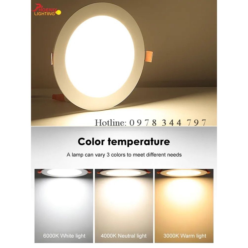 Đèn Led âm trần siêu mỏng siêu sáng ánh sáng trắng và trung tính - Bảo hành 1 năm