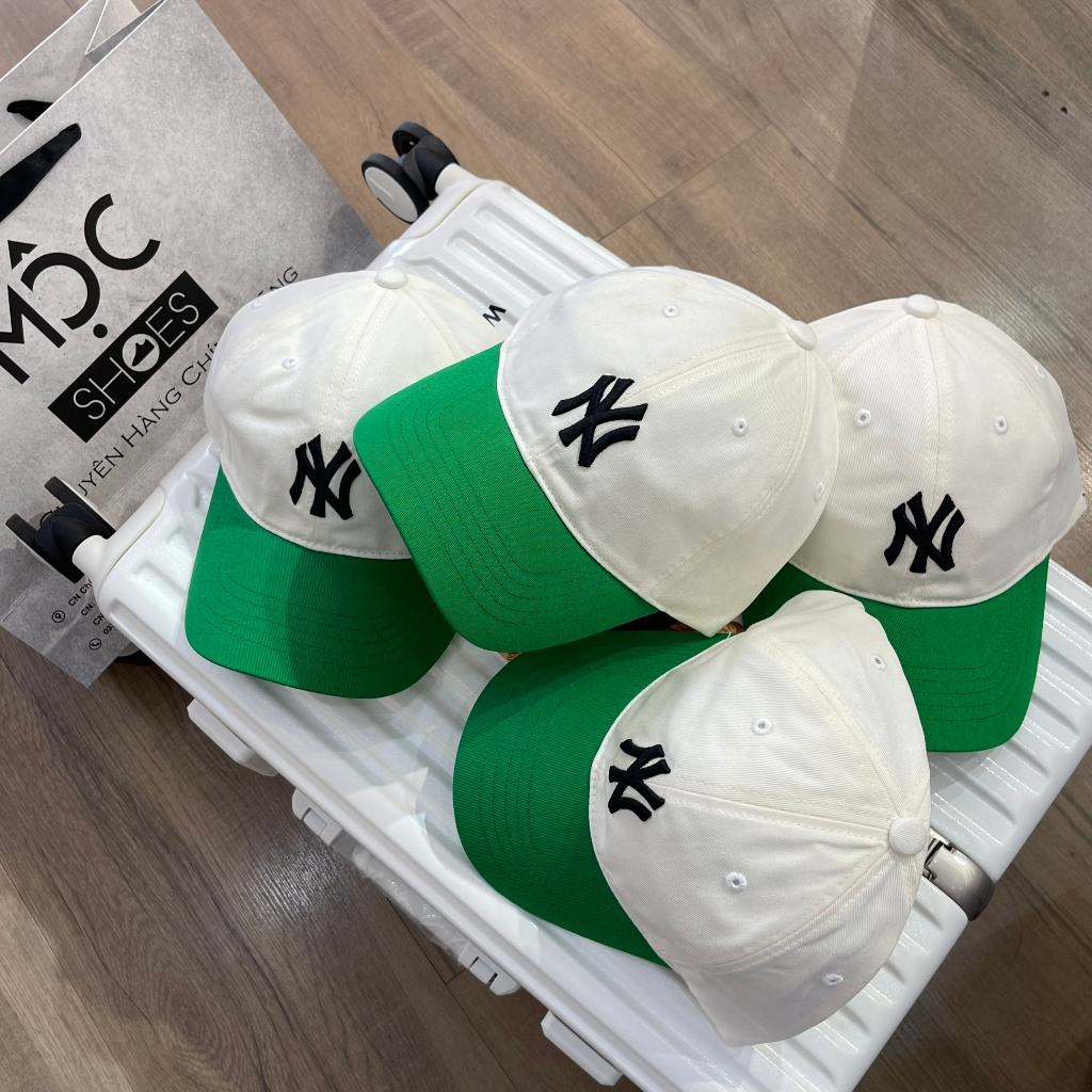 Mũ/Nón Lưỡi Trai Mlb  *Logo Ny* - Trắng- Dây Dài - Authentic 100%