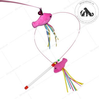 Đồ Chơi Cần Câu Con Cá Con Chuột Chùm Lông Cho Mèo CCM002