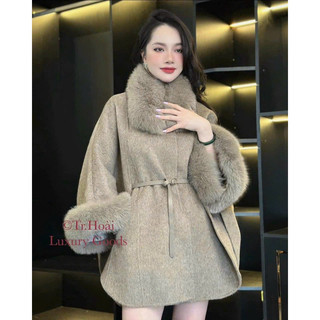 Áo dạ cổ lông cao cấp