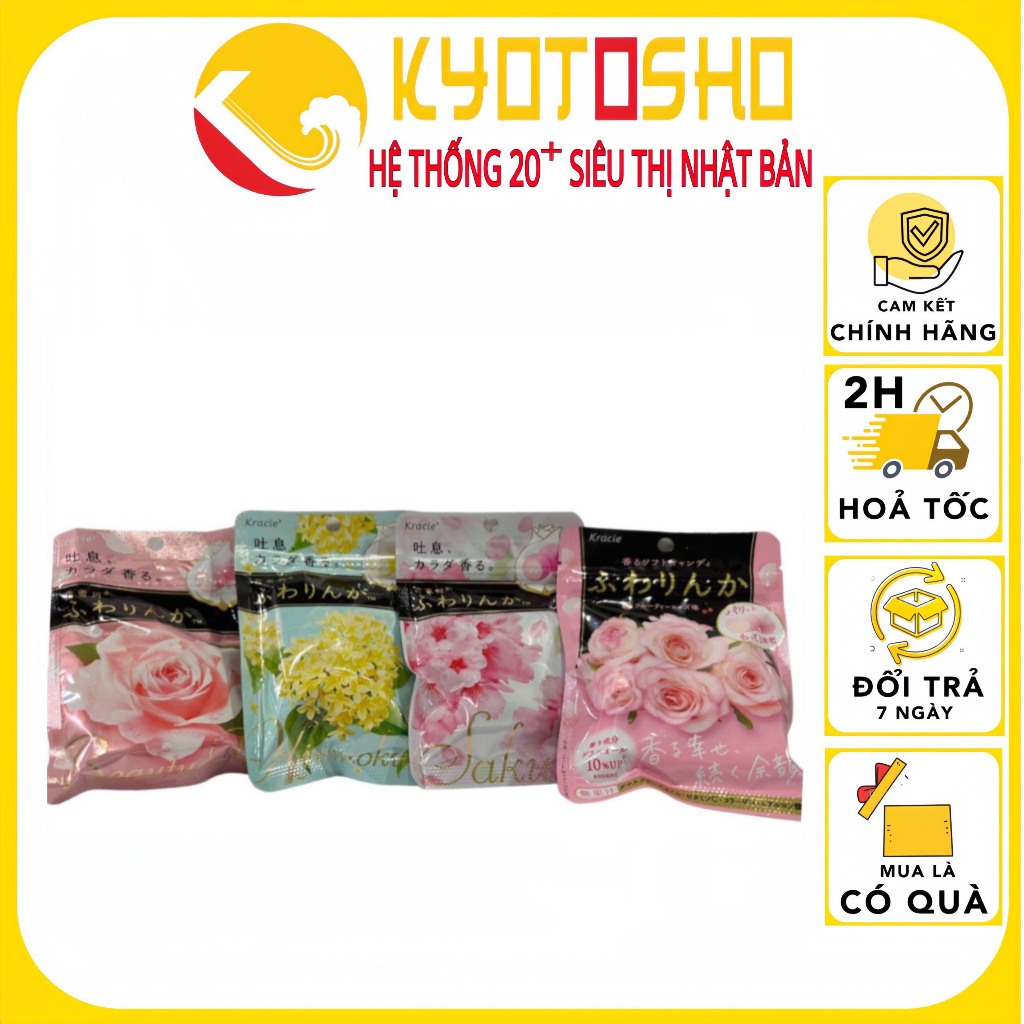 Kẹo hương thơm cơ thể Kracie Collagen hoa hồng Nhật Bản