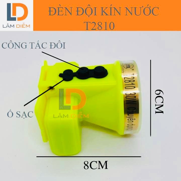 Đèn pin đội pin sạc chông nước lặn sâu 20m t2806 - 2808 - 2810