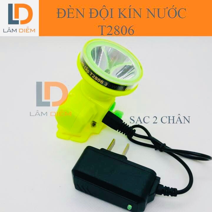 Đèn pin đội pin sạc chông nước lặn sâu 20m t2806 - 2808 - 2810