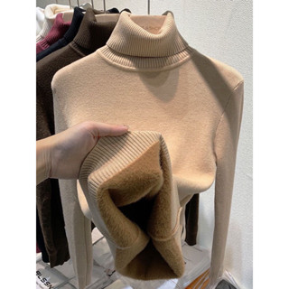 Áo Len Lót Lông Cổ Cao Siêu Ấm [Có Sẵn Hàng]