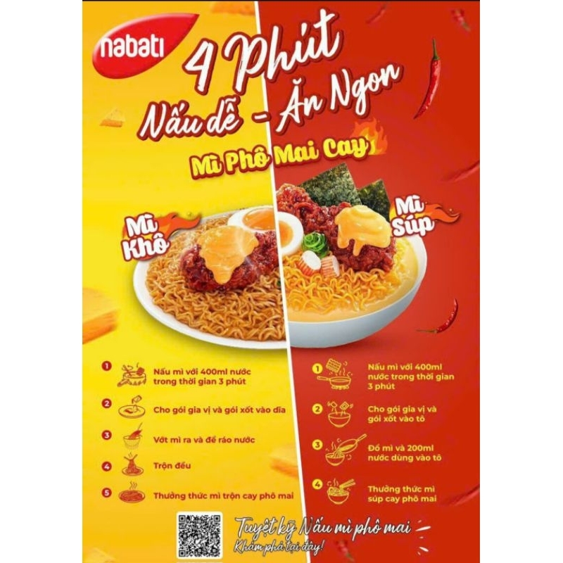 Combo 5 gói mì phô mai Nabati 74gram