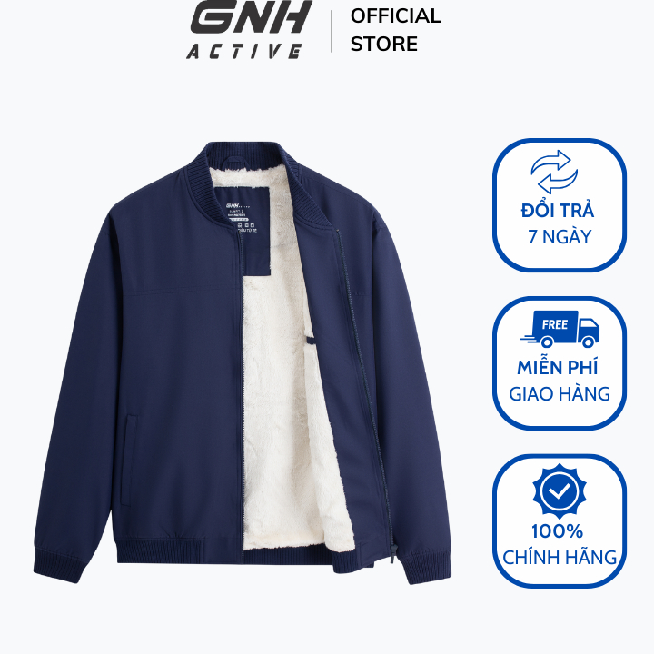 Áo khoác gió nam bomber siêu cản gió GNH Active 2 lớp lót lông cao cấp siêu ấm form dáng thể thao | GNH ABL23040