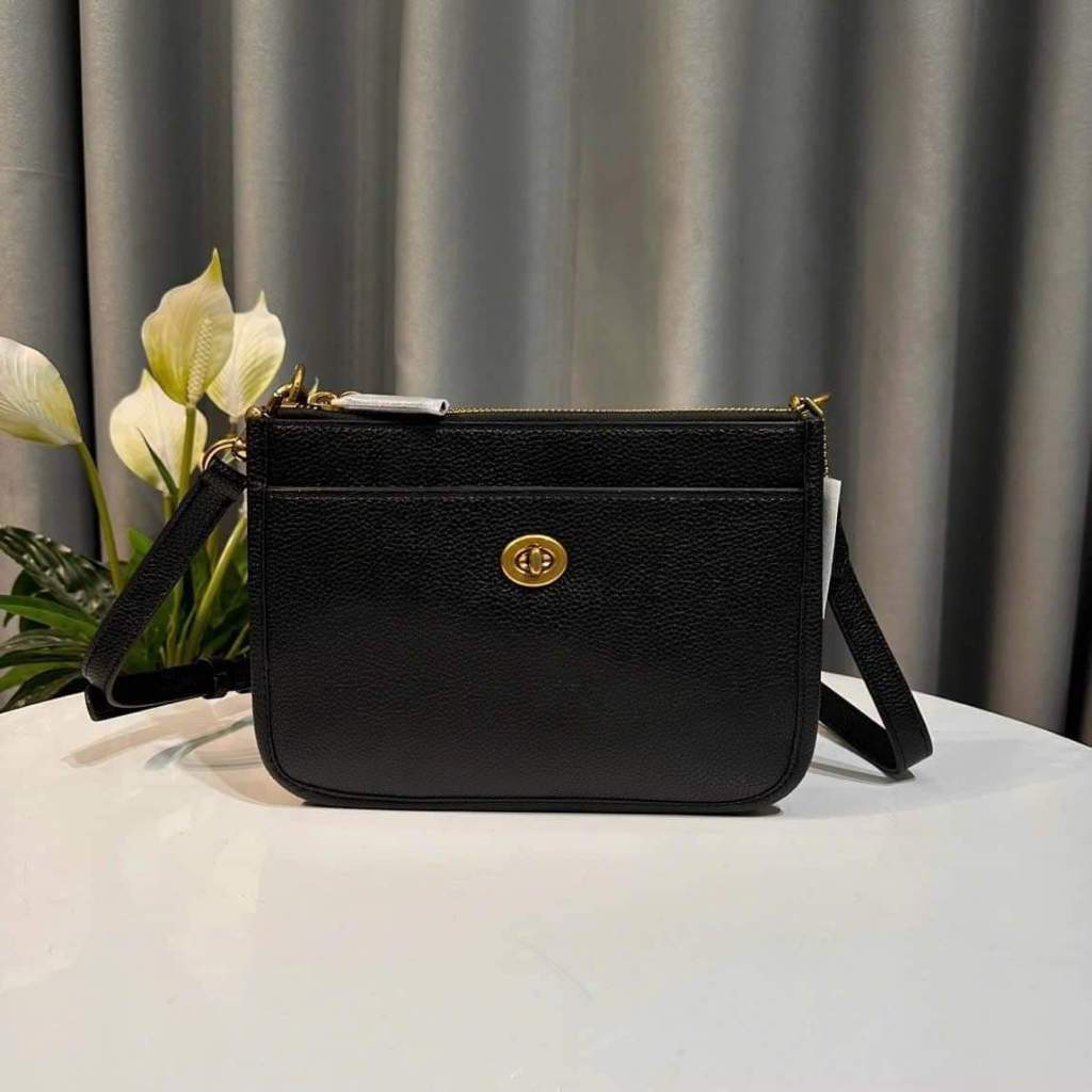 Túi Coach Slim Turnlock Crossbody Size 22.5x16cm - Màu Đen