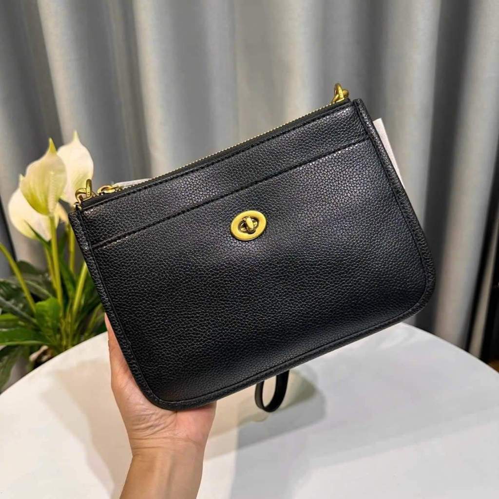 Túi Coach Slim Turnlock Crossbody Size 22.5x16cm - Màu Đen