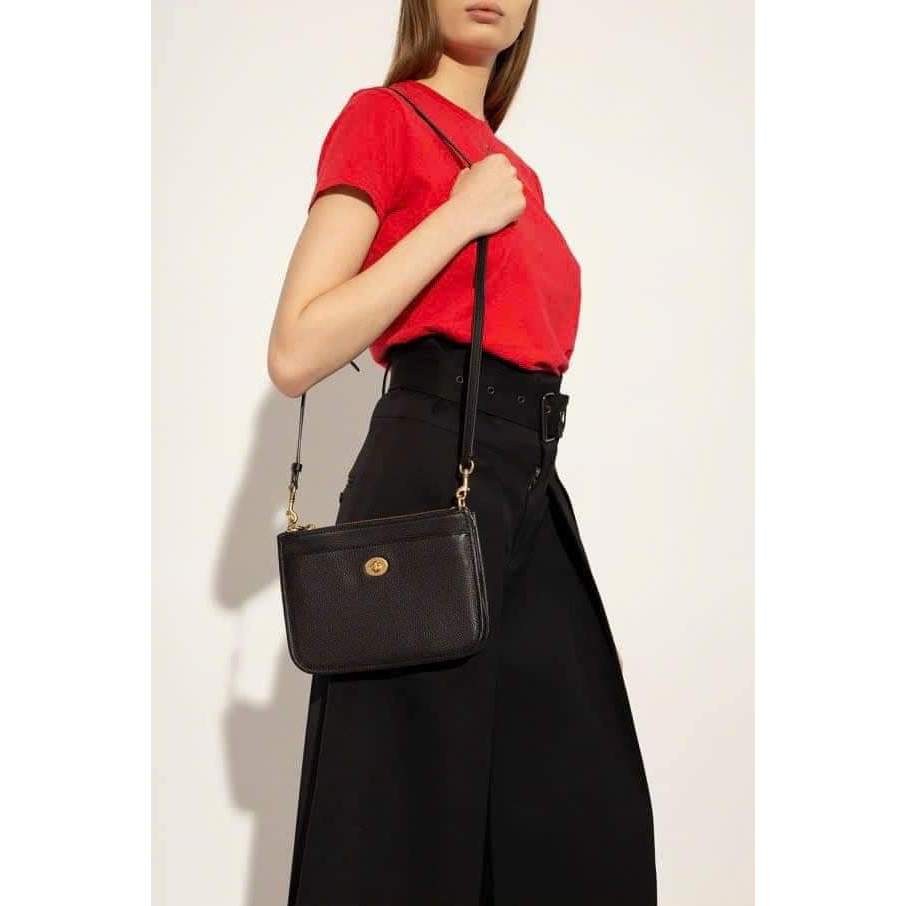 Túi Coach Slim Turnlock Crossbody Size 22.5x16cm - Màu Đen