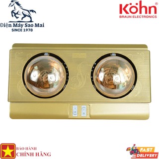 Bảo hành chính hãng - Đèn sưởi nhà tắm 2 bóng Braun Kohn Plus KP02G