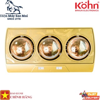 Bảo hành chính hãng - Đèn sưởi nhà tắm 3 bóng Braun Kohn Eco KN03G