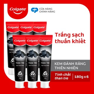 Bộ 6 Kem đánh răng Colgate thiên nhiên Than tre Hàn Quốc khử mùi diệt khuẩn 180g
