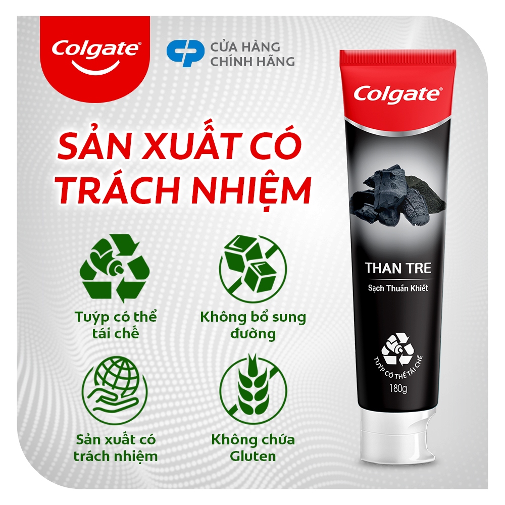 Bộ 3 Kem đánh răng Colgate thiên nhiên Than tre Hàn Quốc khử mùi diệt khuẩn 180g