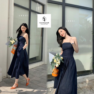 Đầm jean cúp ngực xoè dáng dài ( hình thật shop chụp ) K4556 - CAROTSHOP