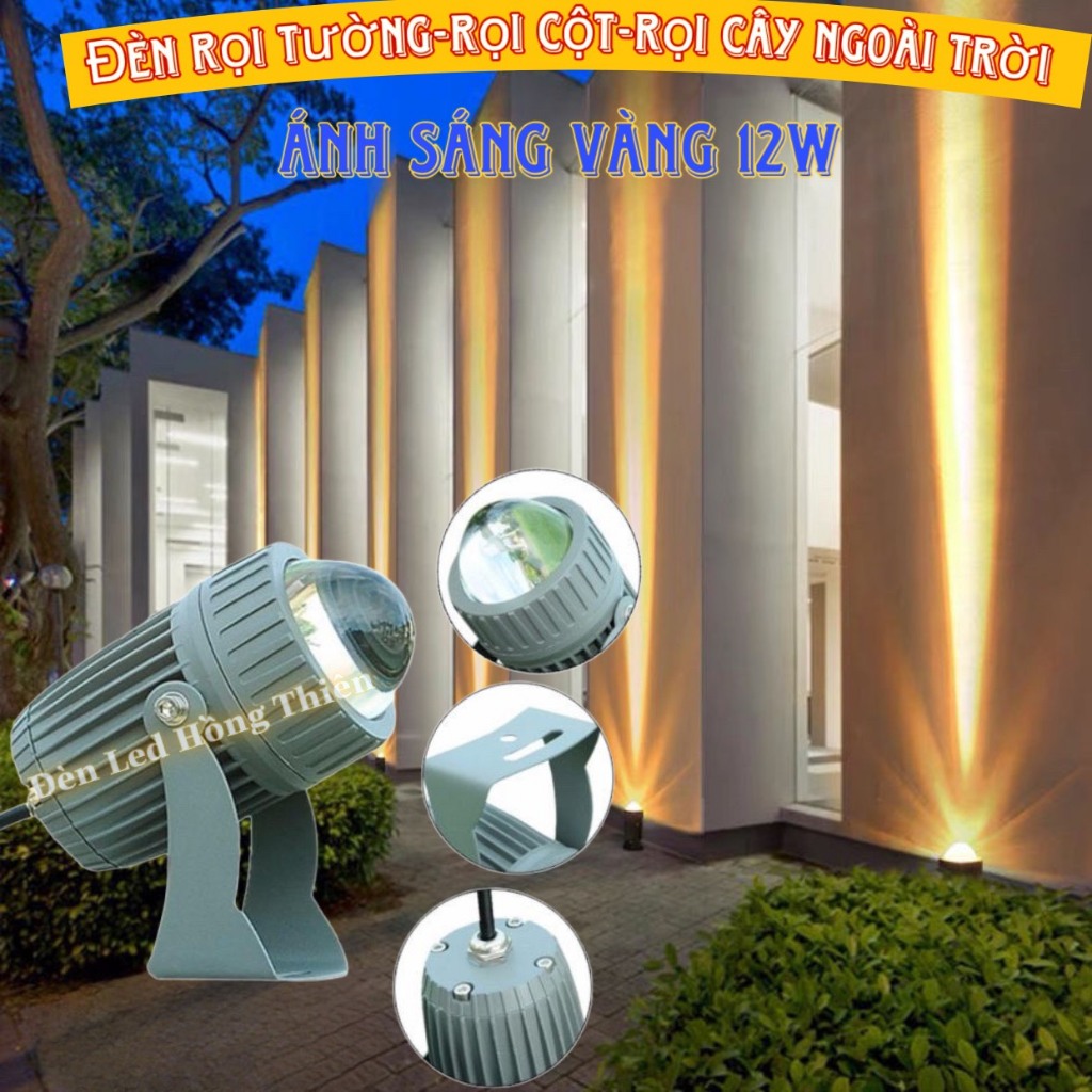 Đèn Rọi Cột Led Chiếu Bảng Hiệu Quảng Cáo, Chống Nước Ngoài Trời, Chiếu Sân Vườn, Rọi tường 12w