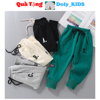 Quần nỉ cho bé DOLY KIDS, Quần nỉ bé trai bé gái chất nỉ bông cực ấm cho bé từ 7-27kg