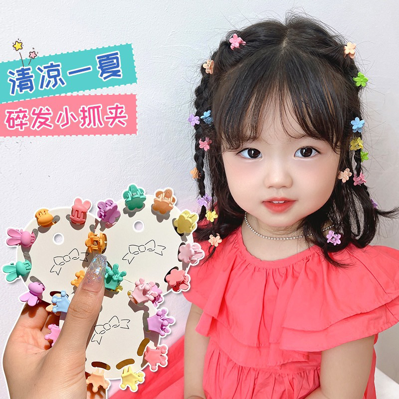 Set 10 kẹp tóc mini màu sắc dễ thương cho bé gái