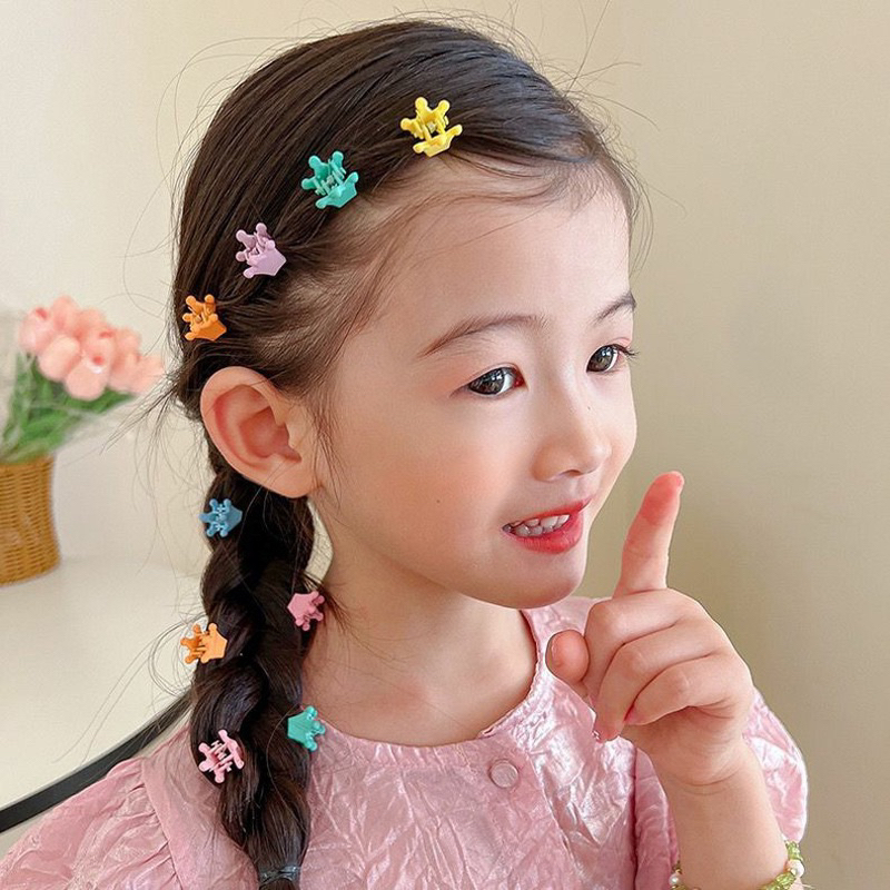 Set 10 kẹp tóc mini màu sắc dễ thương cho bé gái