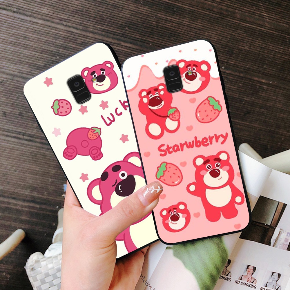 Ốp lưng Samsung a6 2018 / ss a6 plus / ss j8 in hình gấu dâu siêu cute