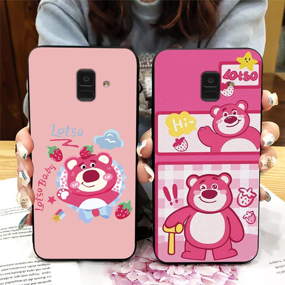 Ốp lưng Samsung a6 2018 / ss a6 plus / ss j8 in hình gấu dâu siêu cute