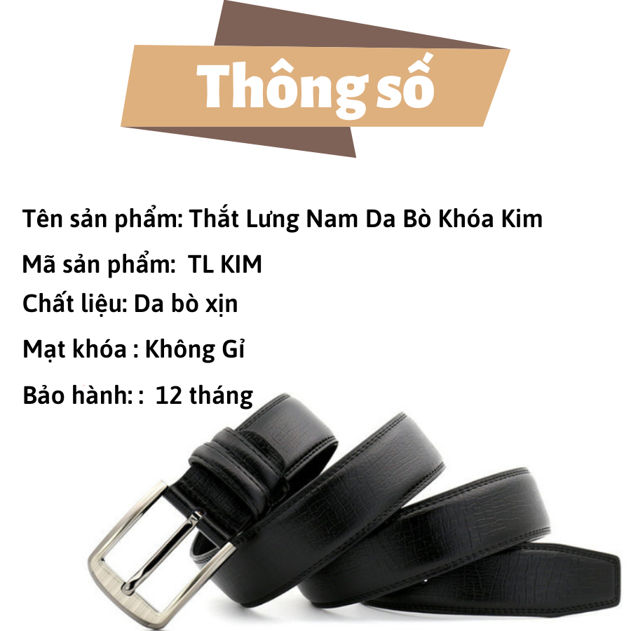 Dây Nịt Nam Da PU Thời Trang - Thắt Lưng Nam Siêu Bền Đẹp, Tặng Kèm Hộp Thương Hiệu Racadoy | TLKIM
