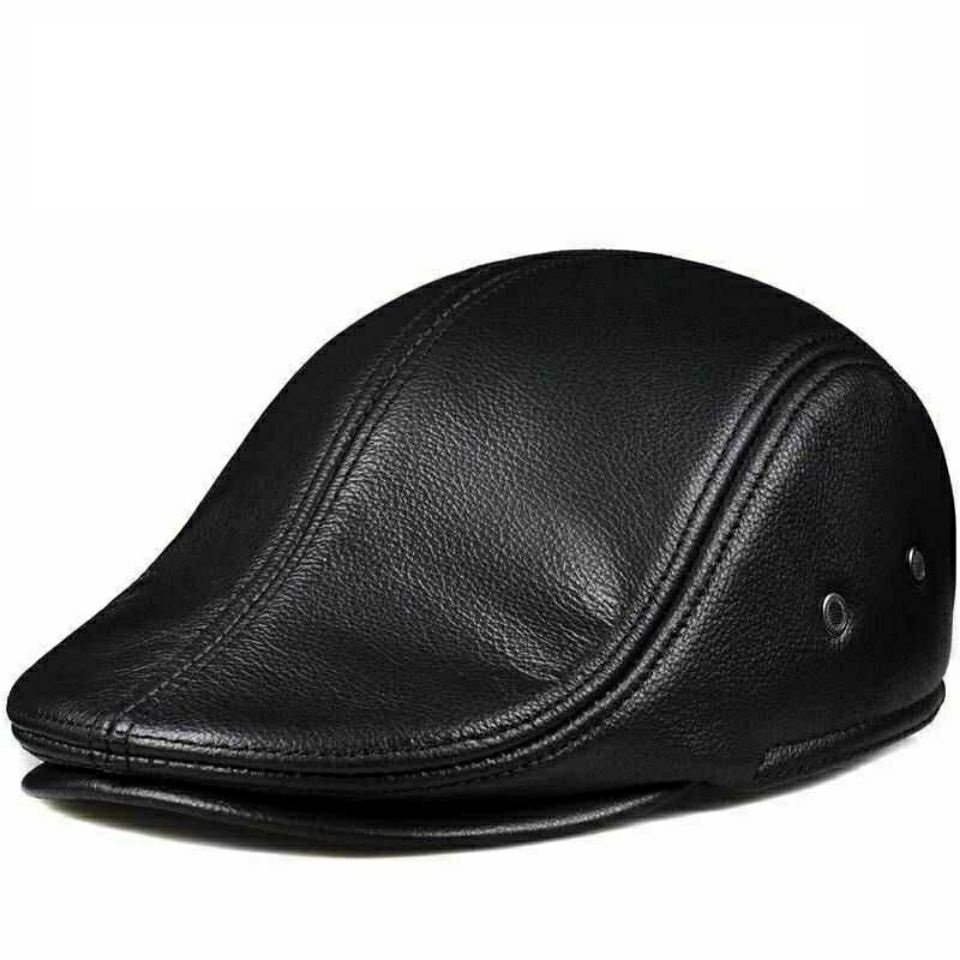 Mũ beret nam da bò M307