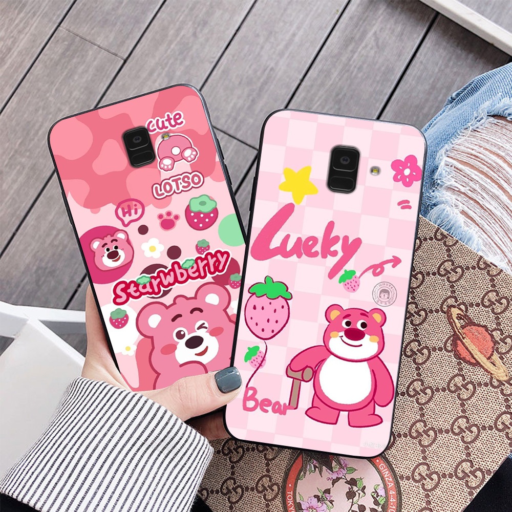 Ốp lưng Samsung a6 2018 / ss a6 plus / ss j8 in hình gấu dâu siêu cute