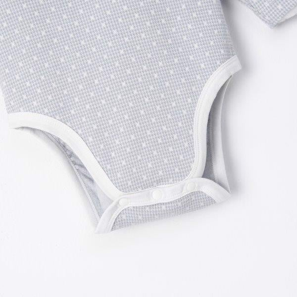 Bộ bodysuit dài màu xanh/ màu vàng in họa tiết trước ngực NOUS