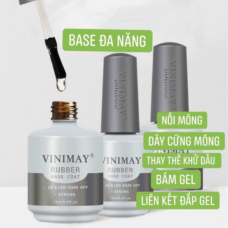 Sơn base top Vinimay, Sơn gel liên kết, sơn bóng 15ml