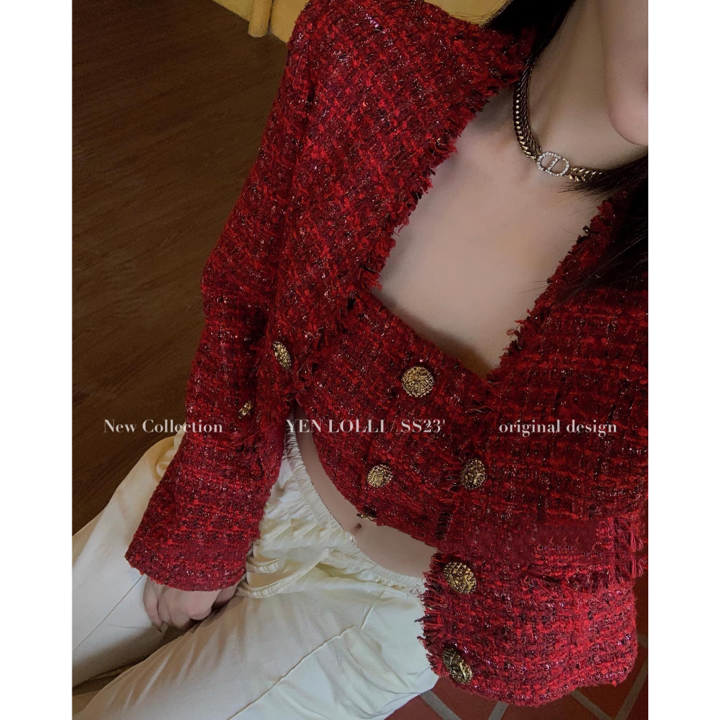 SET DẠ TWEED KÈM ÁO DẠ 2 DÂY HÀNG THIẾT KẾ