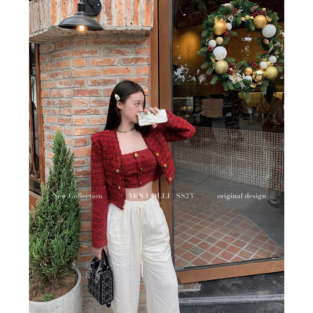 SET DẠ TWEED KÈM ÁO DẠ 2 DÂY HÀNG THIẾT KẾ