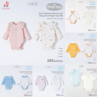 Set 2 body nous mẫu mới cho bé 0m-12m