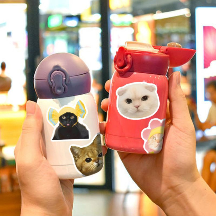 Set hình dán 50 miếng sticker mèo cún kuromi con vật cỡ to cute trang trí mũ laptop đồ dùng đa năng quà tặng đẹp rẻ