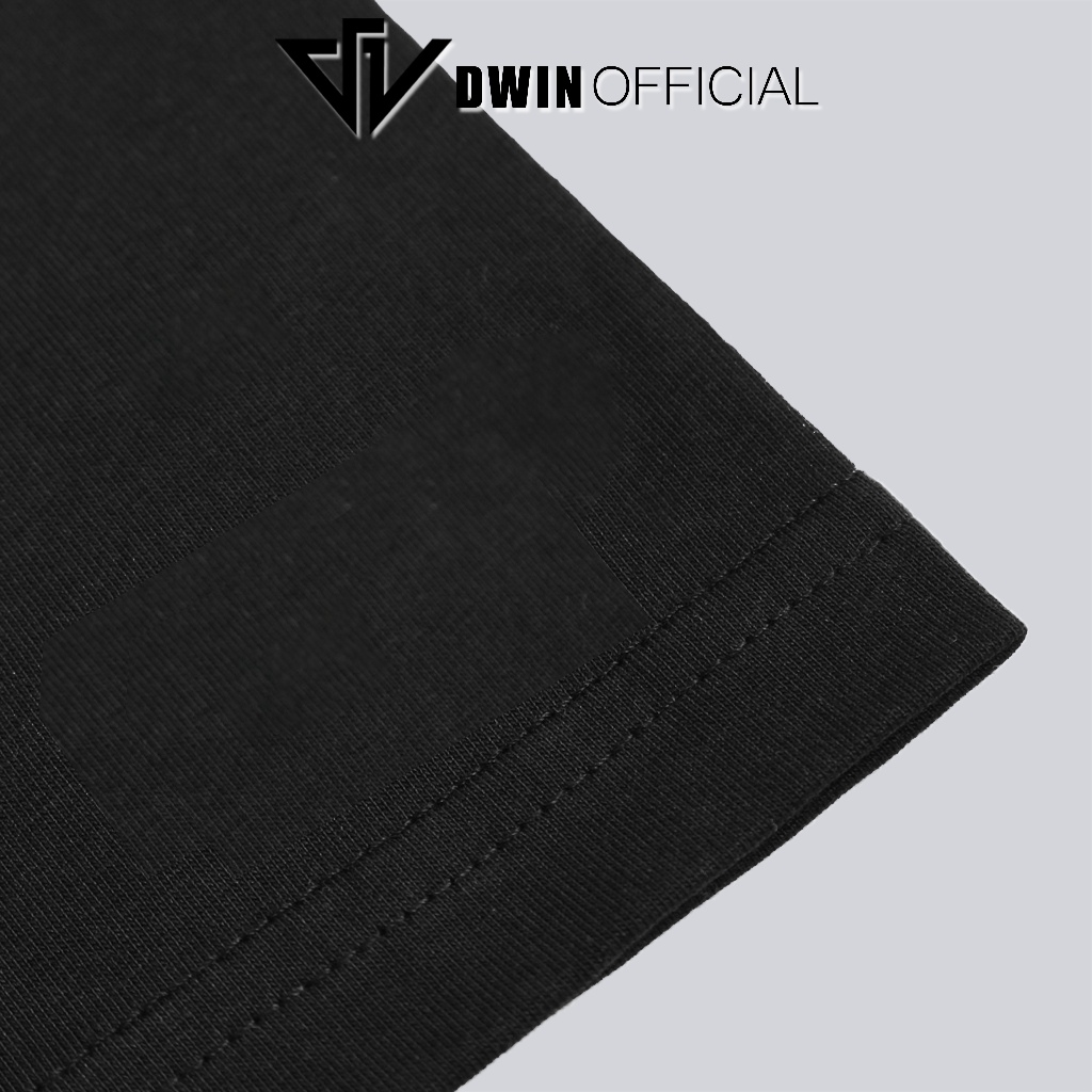 Áo thun in logo Dwin unisex thời trang basic tee phông trơn nam nữ tay lỡ oversize form rộng