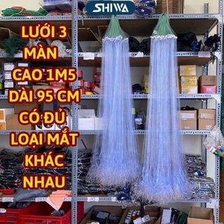 Lưới Đánh Cá 3 Màn Cao 1m5 - Dài 100m, Lưới Đánh Cá Thái Lan Sợi To Chì Nặng - Lưới Giăng Cá Shiwa