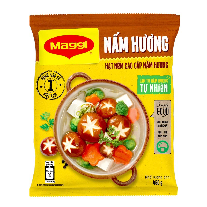 Hạt nêm chay nấm hương Maggi Nestle bịch 200g,450g và 800g