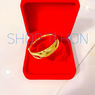  Vòng tay  kiềng tay  cô dâu loại 3 chỉ có đé khằn  đặc ruột làm thủ công từ bạc khoá vặn ốc mạ vàng 24 - có kèm hộp 