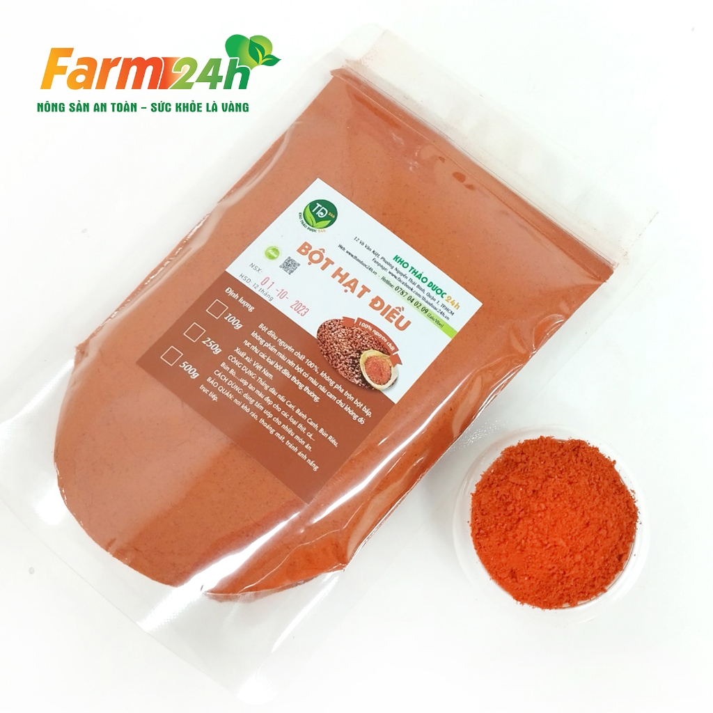 Bột hạt điều đỏ nguyên chất 100%, làm chất tạo màu và hương vị cho các món ăn hấp dẫn và ngon miệng hơn