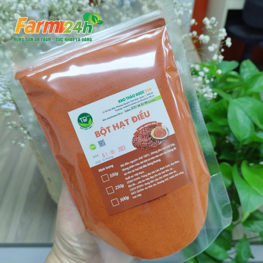 Bột hạt điều đỏ nguyên chất 100%, làm chất tạo màu và hương vị cho các món ăn hấp dẫn và ngon miệng hơn