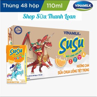 [HSD T2-2025] Thùng 48 Hộp Sữa Chua Uống SUSU IQ Vinamilk Hương Cam 110ml.