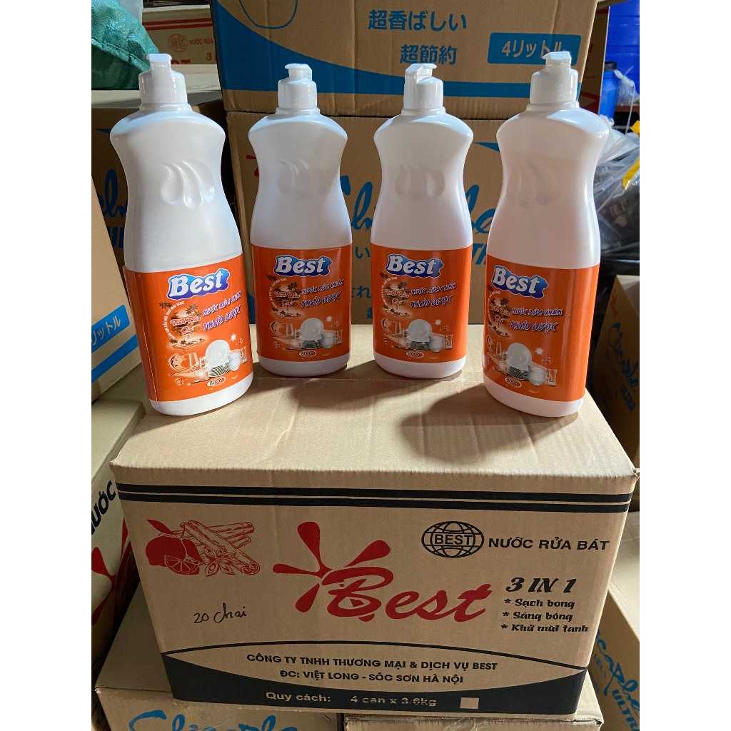 Nước rửa chén thảo dược hương Quế Chai 800 ml - Best nguyên liệu thiên nhiên - shop mẹ Daino