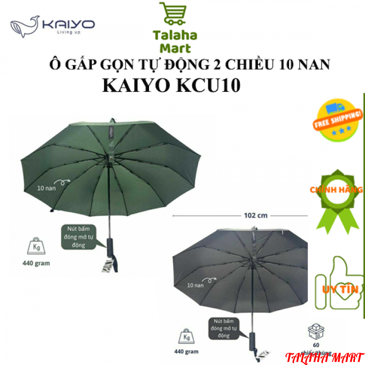 Ô gấp gọn tự động hai chiều 10 nan  Kaiyo KCU10 thương hiệu nhật - hàng chính hãng - Talaha Mart