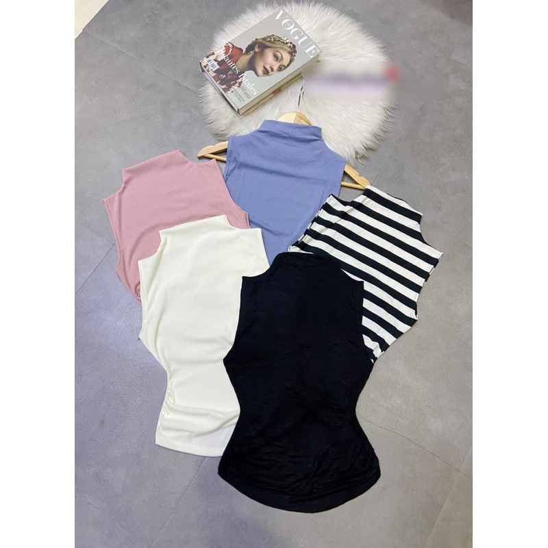 Áo sát nách cổ 3 phân nhún eo