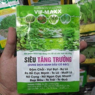 Phân bón vi lượng VIF MAX Siêu Tăng Trưởng 100g đâm chồi vọt đọt to lá ra rễ cực mạnh