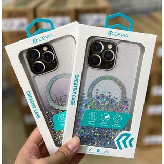 iPhone 15 Pro Max/ 15 Pro/ 15 Plus _ Ốp lưng DEVIA nhũ kim tuyến hỗ trợ sạc chống sốc