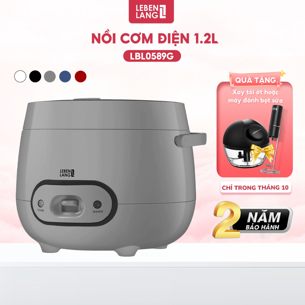 Nồi cơm điện Lebenlang LBL0589 dung tích 1200ml, công suất 500W, thiết kế đơn giản hiện đại - hàng chính hãng