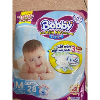 combo 3 gói tã dán bobby m28,m64+6 miếng  dùng cho bé từ 6-10 kg