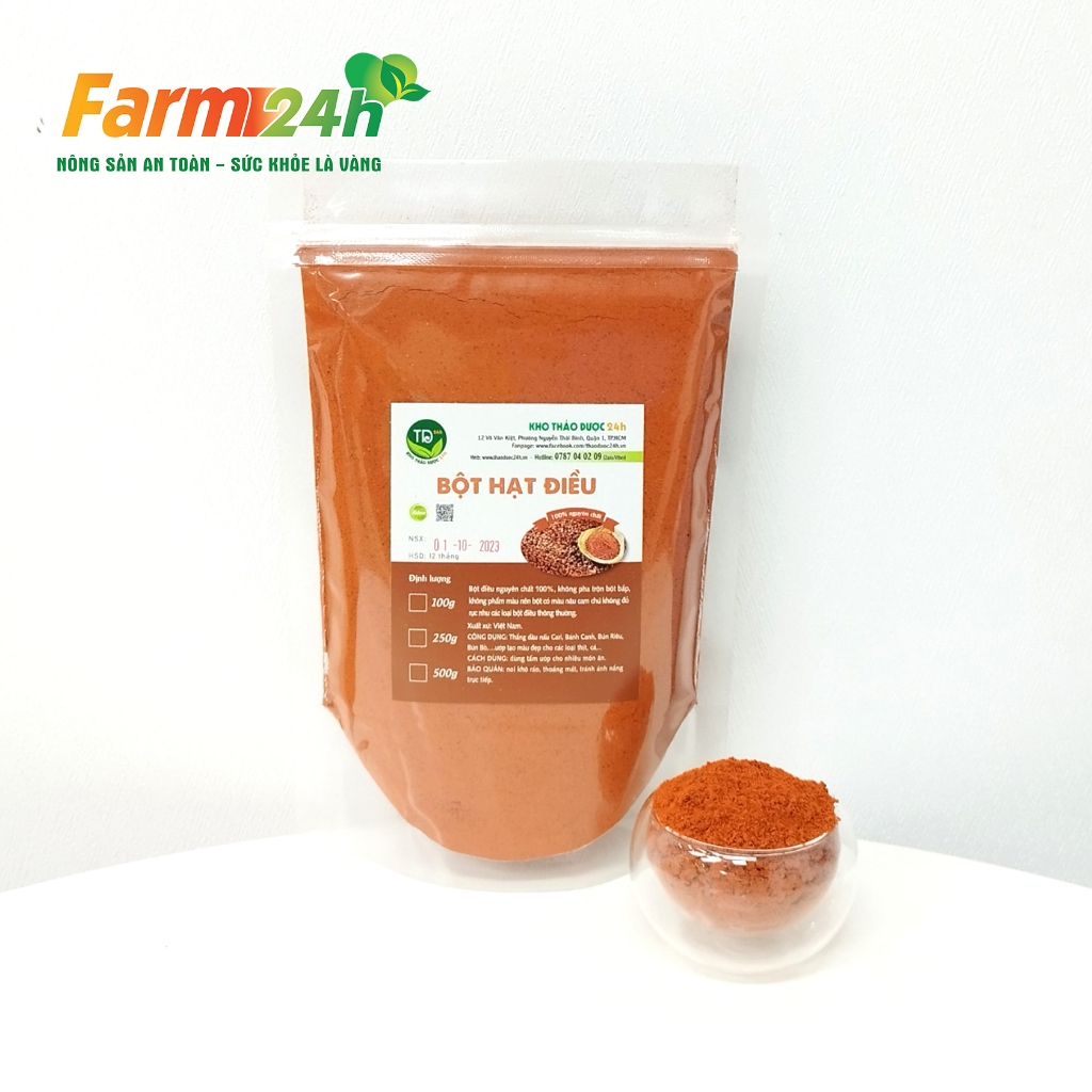 Bột hạt điều đỏ nguyên chất 100%, chất tạo màu và hương vị cho các món ăn hấp dẫn, thơm ngon  I Farm24h